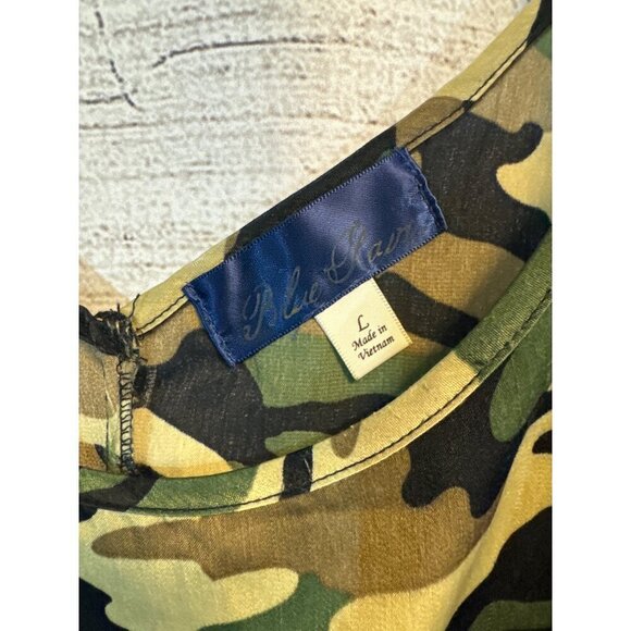 Blue Rain Open Side Camo Dress Size L - Picture 2 of 4